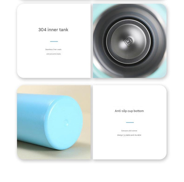 Green Travel Thermos Bottle Leakproof Stainless Steel Flask With Carry Handle (22Oz 660Ml) Water Bottles