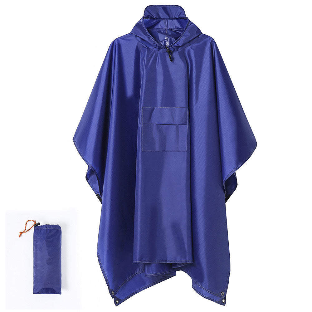 Blue Outdoor Camping Poncho Can Be Used As Raincoat Tarp Ground Cover Coats Jackets & Vests