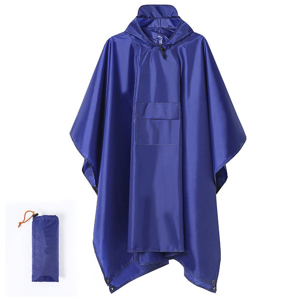 Blue Outdoor Camping Poncho Can Be Used As Raincoat Tarp Ground Cover Coats Jackets & Vests