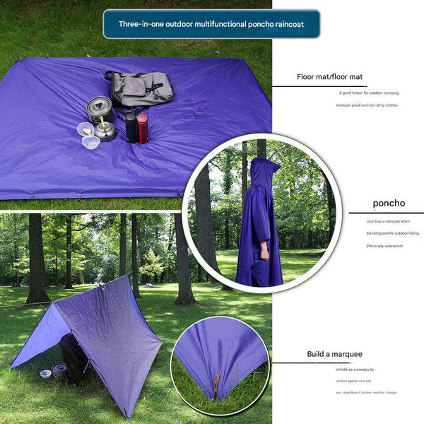 Orange Outdoor Camping Poncho Can Be Used As Raincoat Tarp Ground Cover Coats Jackets & Vests