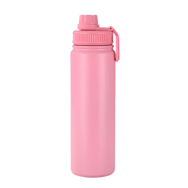 Pink Travel Thermos Bottle Leakproof Stainless Steel Flask With Carry Handle (25Oz 750Ml) Vacuum Flasks & Mugs