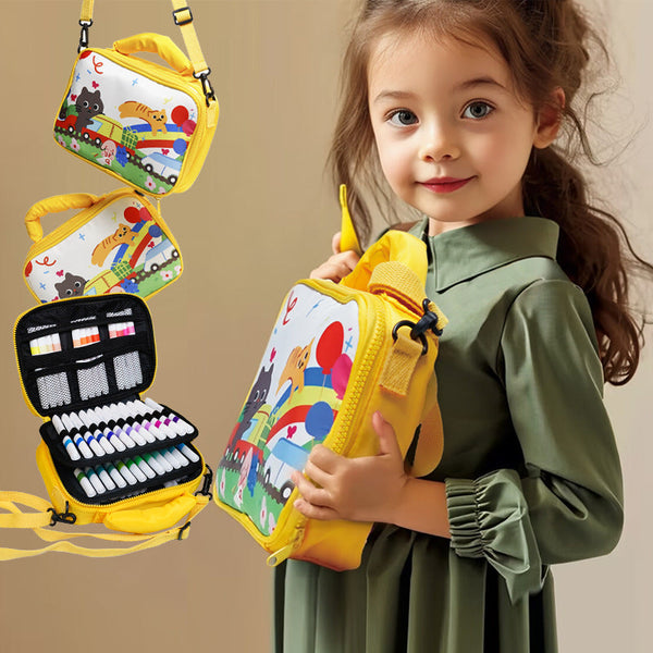 36 Colour Kids Double Layer Marker Set With Carry Case Portable Art Supply Organizer Bag Art Pens & Markers