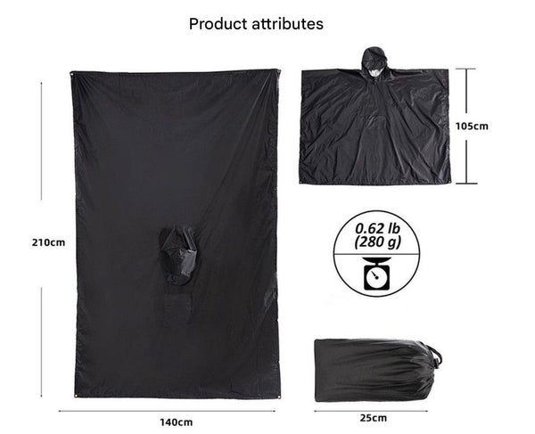 Yellow Outdoor Camping Poncho Can Be Used As Raincoat Tarp Ground Cover Coats Jackets & Vests