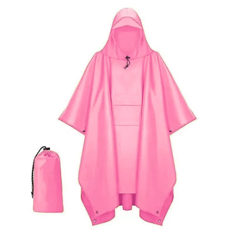 Pink Outdoor Camping Poncho Can Be Used As Raincoat Tarp Ground Cover Raincoats