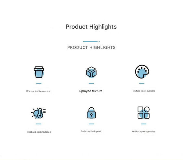 Blue Travel Thermos Bottle Leakproof Stainless Steel Flask With Carry Handle (18Oz 540Ml) Water Bottles