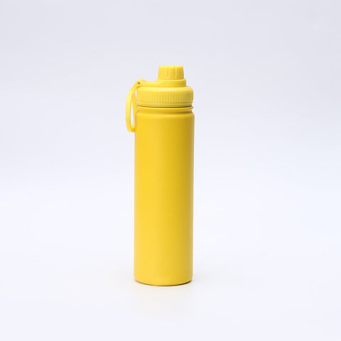 Yellow Travel Thermos Bottle Leakproof Stainless Steel Flask With Carry Handle 18Oz 540Ml Vacuum Flasks & Mugs