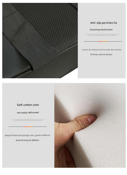 Beige Auto Center Console Armrest Riser Pad With Dual Cup Holders Pu Leather Consoles