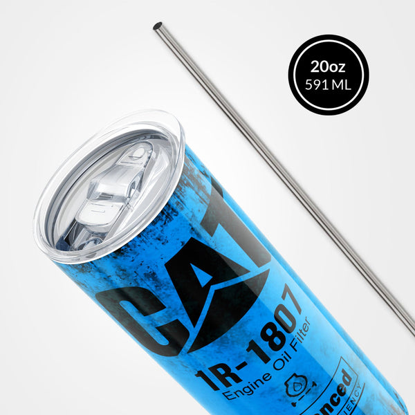 Elosung Blue Skinny Tumbler (591Ml) Fun Cat Oil Filter Replica For Construction Fans Vacuum Flasks & Mugs