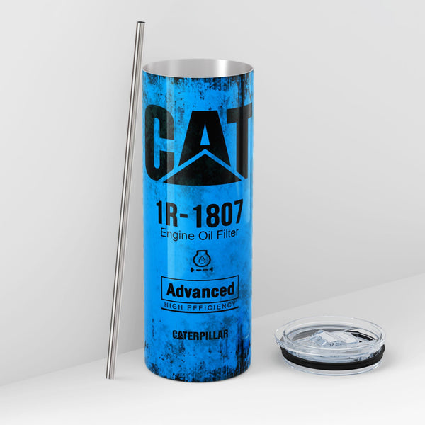 Elosung Blue Skinny Tumbler (591Ml) Fun Cat Oil Filter Replica For Construction Fans Vacuum Flasks & Mugs