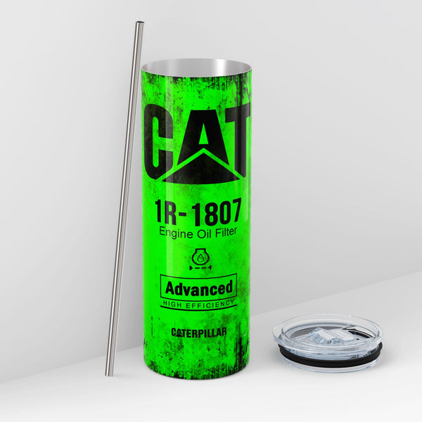Elosung Green Skinny Tumbler (591Ml) Fun Cat Oil Filter Replica For Construction Fans Vacuum Flasks & Mugs