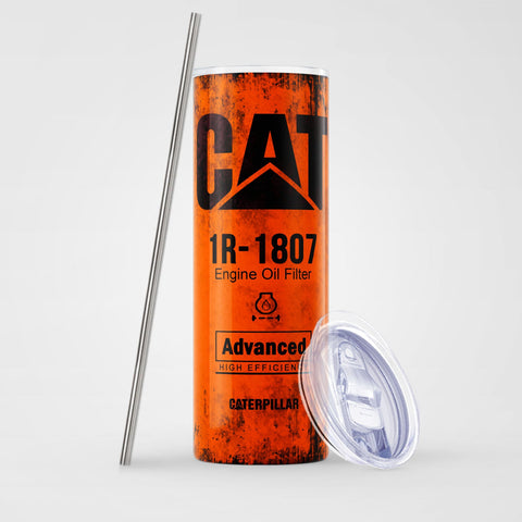 Blue Skinny Tumbler (591Ml) Fun Cat Oil Filter Replica For Construction Fans Vacuum Flasks & Mugs