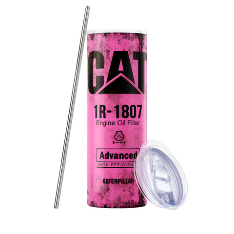 Pink Skinny Tumbler (591Ml) Fun Cat Oil Filter Replica For Construction Fans Vacuum Flasks & Mugs