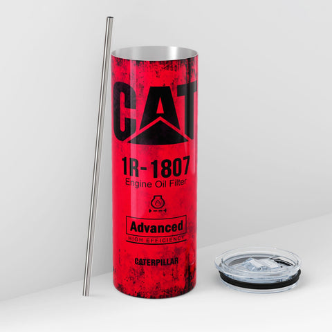 Red Skinny Tumbler 591Ml Fun Cat Oil Filter Replica For Construction Fans Vacuum Flasks & Mugs