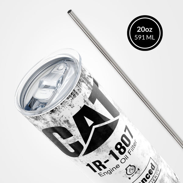 Elosung 591Ml White Skinny Tumbler Fun Cat Oil Filter Replica For Construction Fans Vacuum Flasks & Mugs