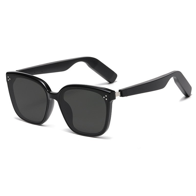 Black Fashion Bluetooth Music Uv Protection Eyewear With Speakers Sunglasses