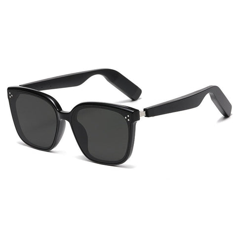 Black Fashion Bluetooth Music Uv Protection Eyewear With Speakers Sunglasses