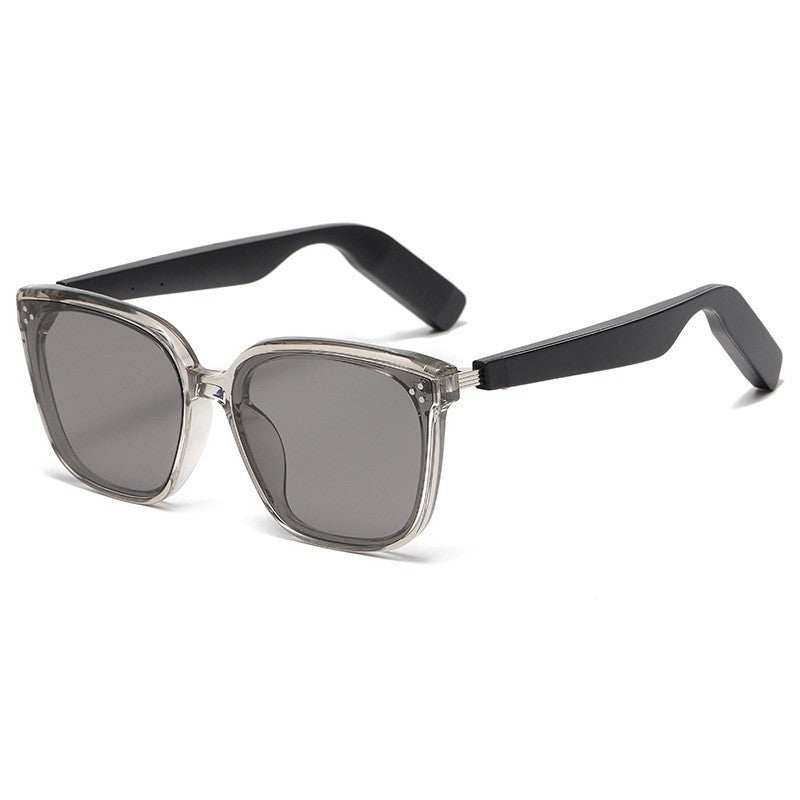 Grey Fashion Bluetooth Music Uv Protection Eyewear With Speakers Sunglasses