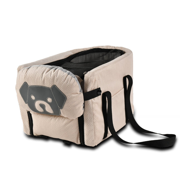 Elosung Beige Pet Car Booster Seat For Small Dogs And Cats Safe Travel Carrier Bed Pet Transport