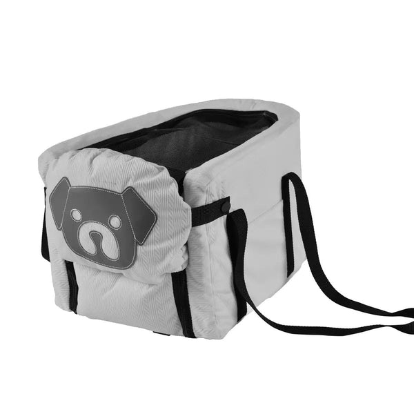 Grey Pet Car Booster Seat For Small Dogs & Cats Safe Travel Carrier Bed Pet Transport