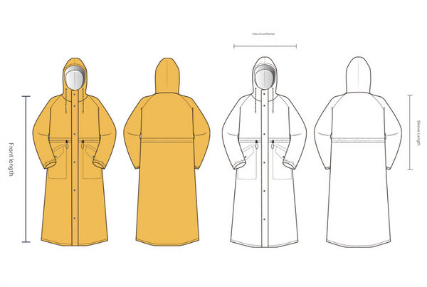 Yellow Women's Long Waterproof Raincoat With Hood And Visor Stylish Jacket Size Xl Raincoats