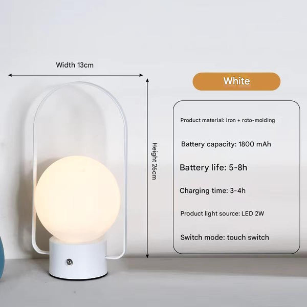 White Rechargeable Led Lantern Lamp Touch Control 3 Color Dimmable Desk Light Lamps