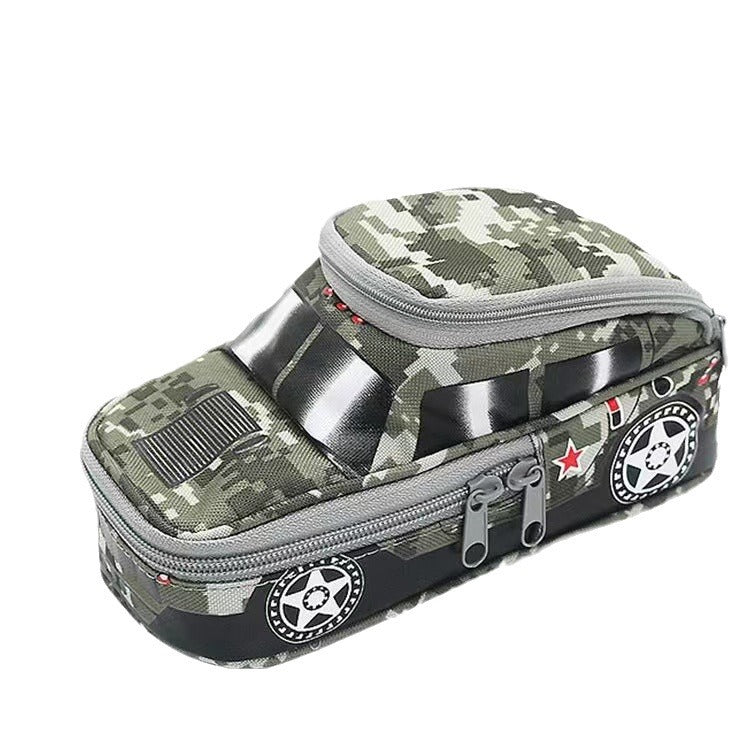 Camouflage Car Shaped Pencil Case Large Capacity Stationery Organizer Pouch (Camouflage Gray) Pencil Cases