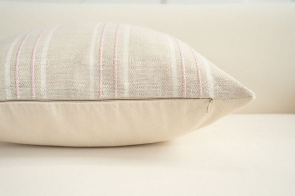 Textured Vertical Striped Pillowcases Scandinavian Home Decor Accents Pink Stripes Pair 45X45cm Pillow Cases