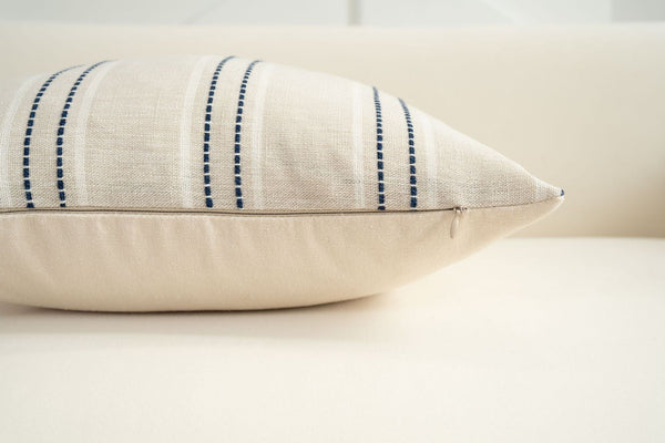 Textured Vertical Striped Pillowcases Scandinavian Home Decor Accents Blue Stripes Pair 45X45cm Pillow Cases