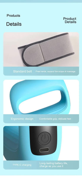 Electric Muscle Relaxation Ring Massager With Digital Display Blue Massagers