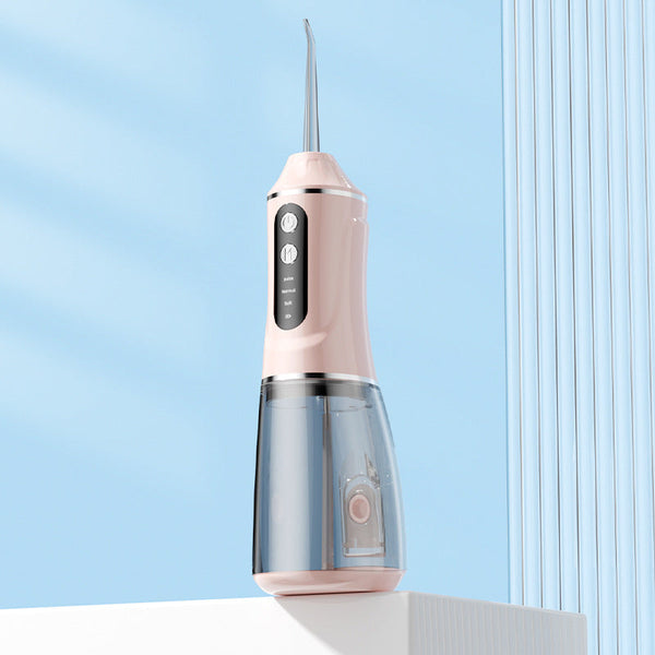 Electric Oral Irrigator With 4 Nozzles 3 Pressure Modes Pink Air & Water Flossers