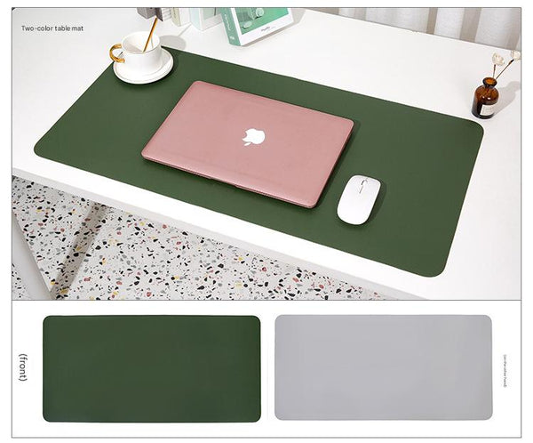 2 Pcs Dark Green/Gray Extra Large Leather Table Mat For Study & Work Pad Students Office Use (60X30cm) Desk Mats