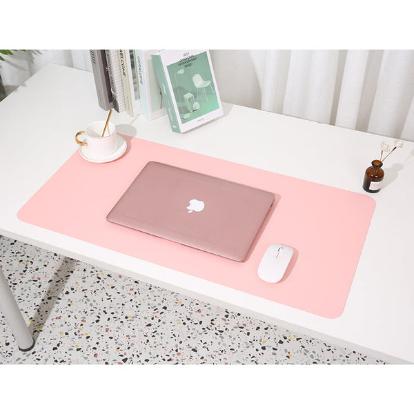 Smoky Pink Light Blue Extra Large Leather Table Mat For Study Work Pad Students Office Use 100X50cm Desk Mats