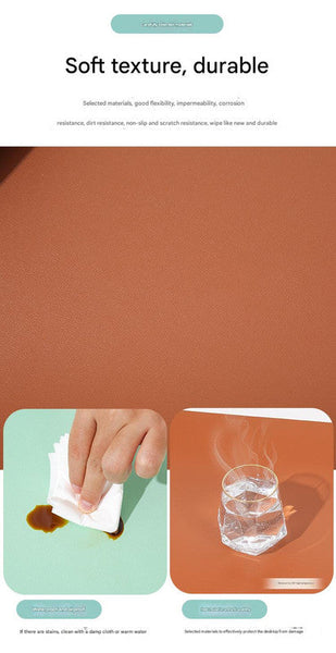 Smoky Pink Light Blue Extra Large Leather Table Mat For Study Work Pad Students Office Use 100X50cm Desk Mats