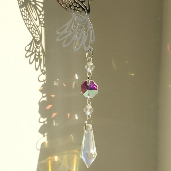 (Style A)2 Pcs Hummingbird Metal Suncatcher With Crystal Accents For Window Or Wall Indoor Hanging Ornament Posters & Wall Hangings