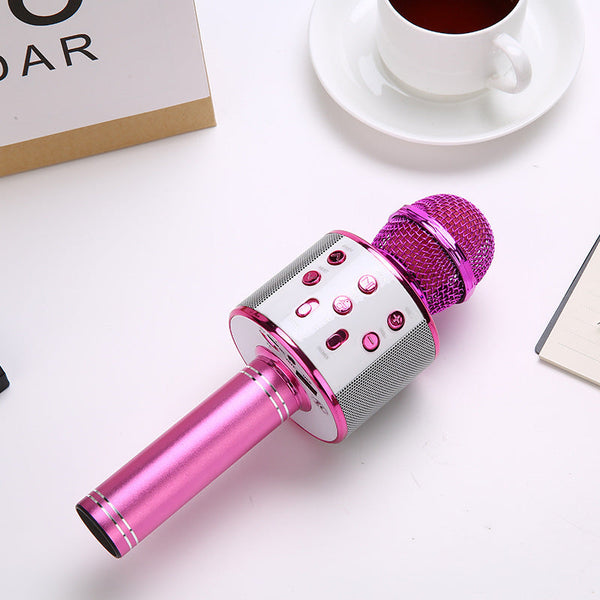 Rose Red Bluetooth 5.0 Karaoke Microphone For Family Entertainment Karaoke Microphones