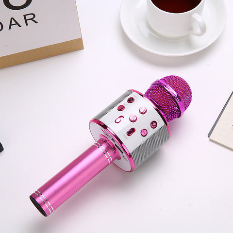 Rose Red Bluetooth 5.0 Karaoke Microphone For Family Entertainment Karaoke Microphones