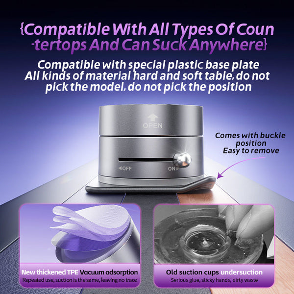 White Foldable Vacuum Suction Phone Stand For Navigation And Calls Mounts & Holders