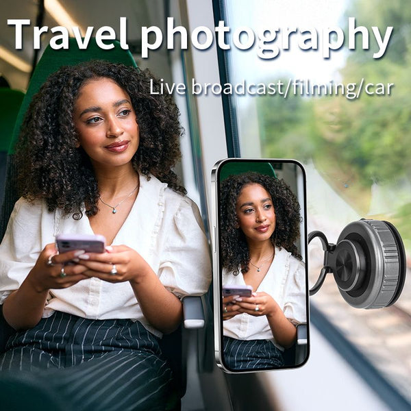 Gray Foldable Vacuum Suction Phone Stand For Navigation And Calls Mounts & Holders