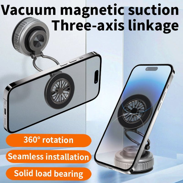 Gray Foldable Vacuum Suction Phone Stand For Navigation And Calls Mounts & Holders