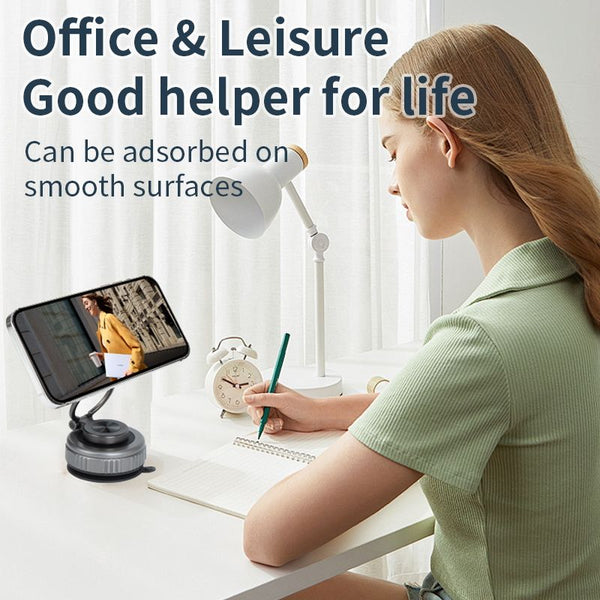 Gray Foldable Vacuum Suction Phone Stand For Navigation And Calls Mounts & Holders