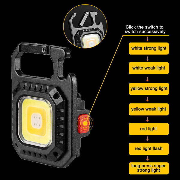 2 Pcs Rectangle Mini Flashlight For Outdoor And Self Defense Use Flashlights