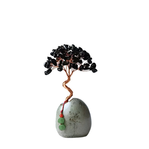 Black Crystal Money Tree Figurine For Home Decoration Sculptures & Figurines