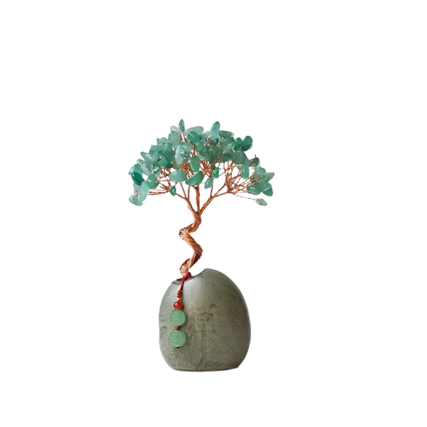 Green Crystal Money Tree Figurine For Home Decoration Sculptures & Figurines