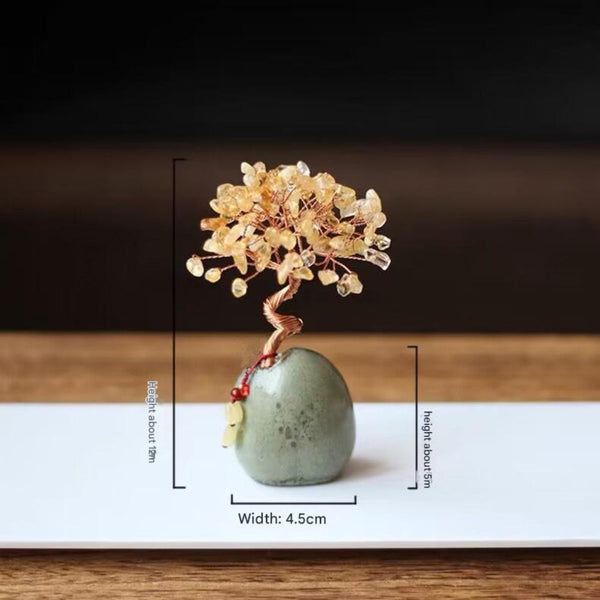 Yellow Crystal Money Tree Figurine For Home Decoration Sculptures & Figurines