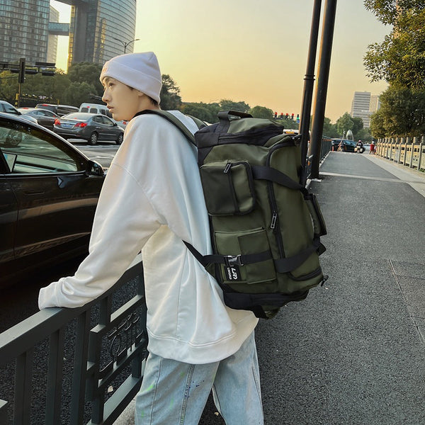 Green Unisex Travel Bag With Utility Buckles And Wet/Dry Compartments Other Luggage