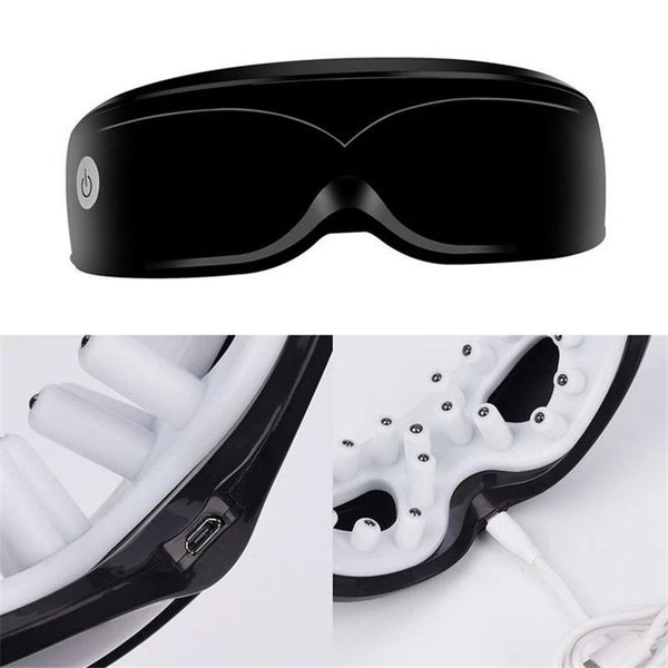 Black Touch Control Rechargeable Heated Eye Massager For Daily Use Massagers