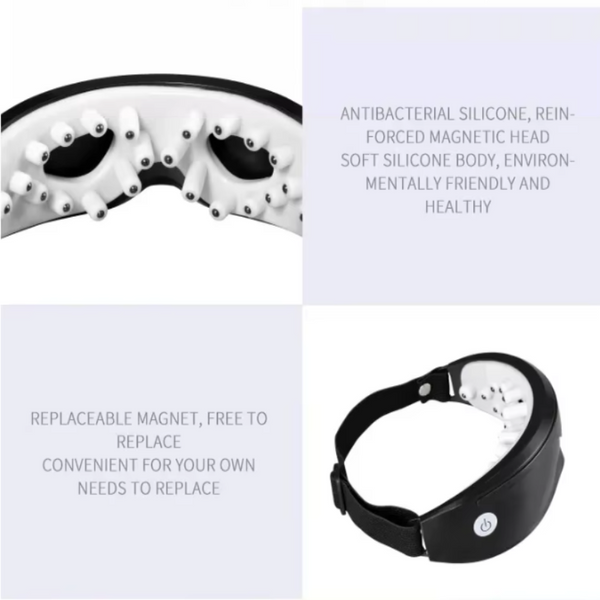 Black Touch Control Rechargeable Heated Eye Massager For Daily Use Massagers