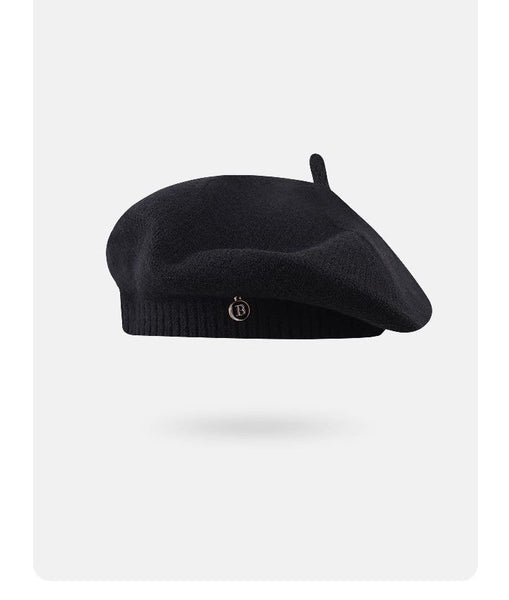 White Inspired Knitted Beret Stretchy & Comfortable Wool Blend Cap Hats