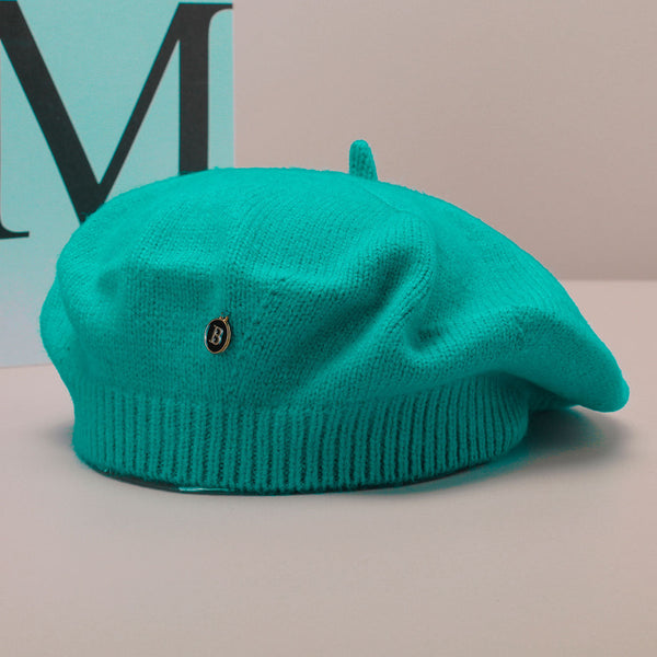 White Inspired Knitted Beret Stretchy & Comfortable Wool Blend Cap Hats