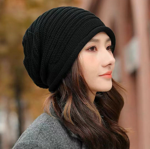Black Warm & Stylish Women's Knitted Beanie (3 Pack) Perfect For Cold Weather Comfort Hats